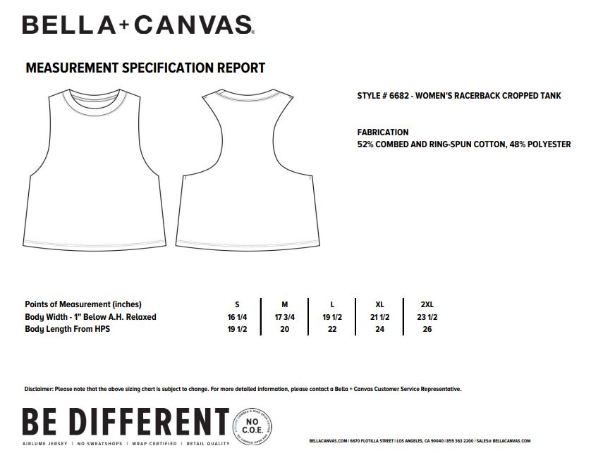 BE RELENTLESS.  Racerback Cropped Tank, Front Print